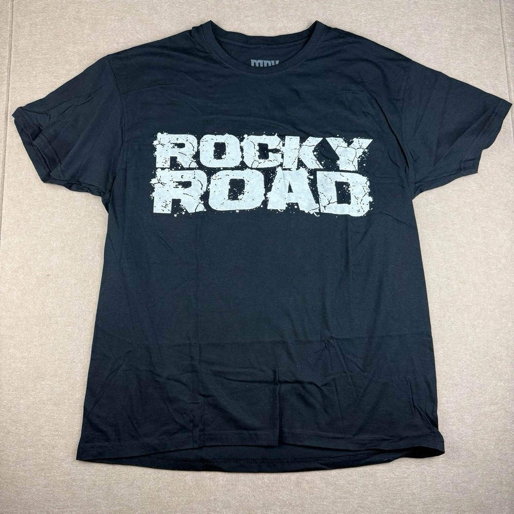 MBY Rocky Road T-Shirt Men's L Black & White Crack Style Graphic Tee‎ Streetwear